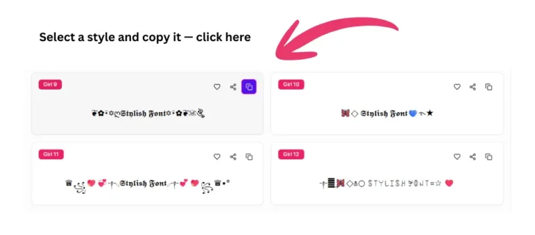 Copy Font Style Guide Image